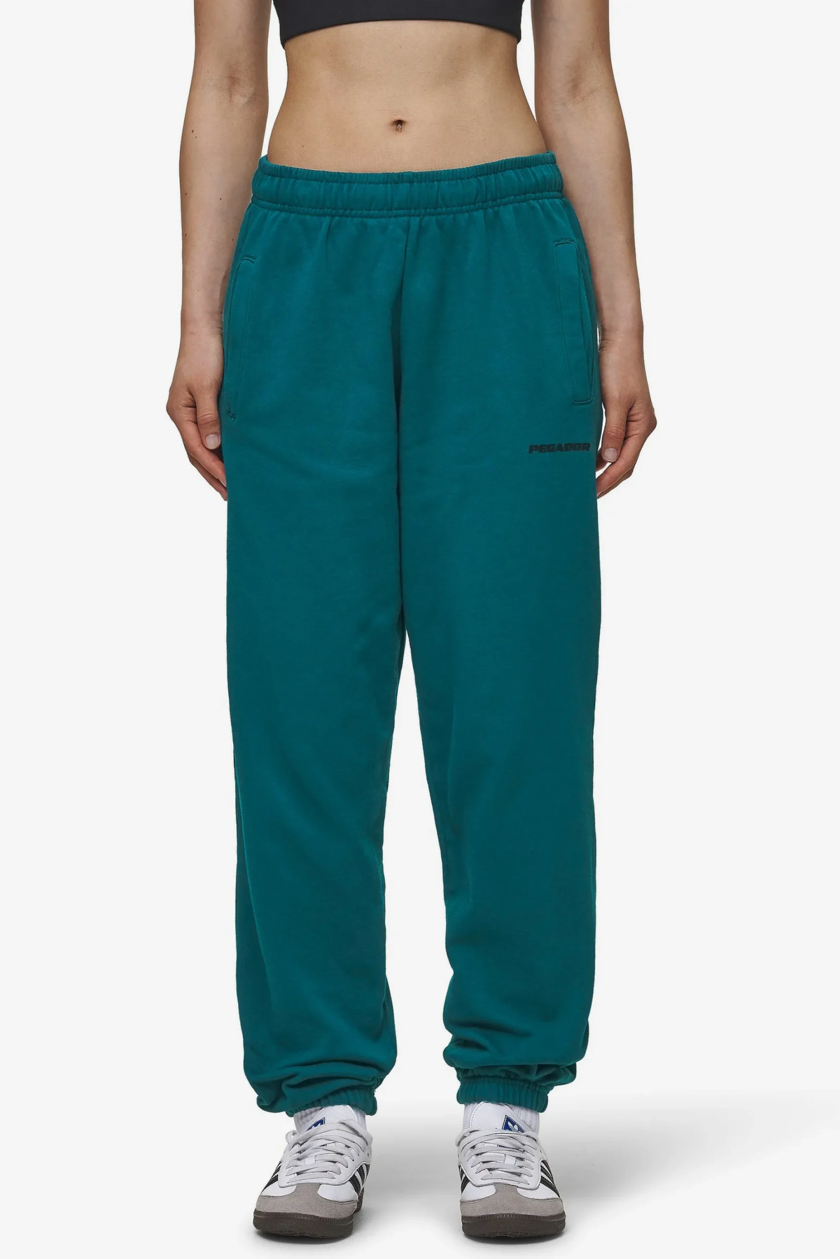 Pegador Pants|Villa High Waisted Sweat Pants Washed Urban Turquoise Black Gum