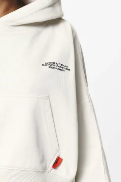 Pegador Hoodies|Vrena Oversized Cropped Hoodie Washed Salty Cream