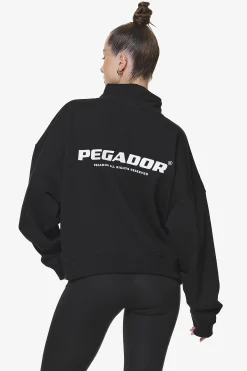 Pegador Sweaters|Vuku Logo Oversized Halfzip Black