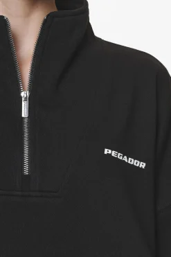 Pegador Sweaters|Vuku Logo Oversized Halfzip Black