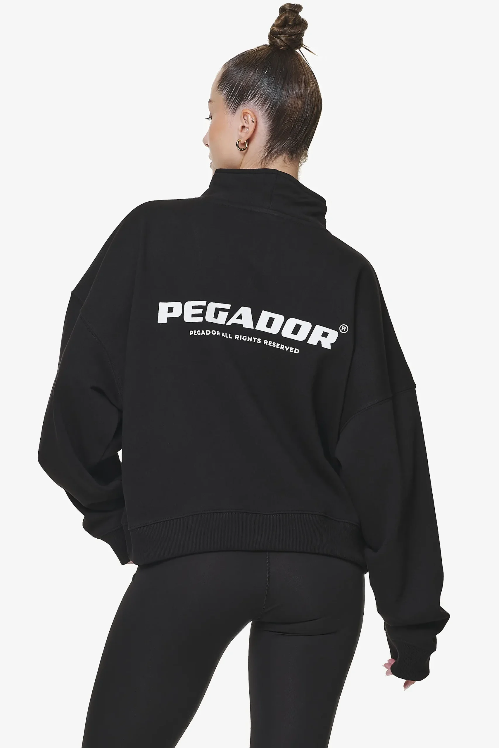 Pegador Sweaters|Vuku Logo Oversized Halfzip Black