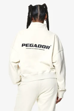 Pegador Sweaters|Vuku Logo Oversized Halfzip Washed Salty Cream