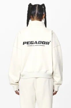 Pegador Sweaters|Vuku Logo Oversized Halfzip Washed Salty Cream