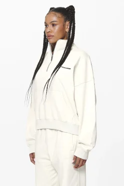 Pegador Sweaters|Vuku Logo Oversized Halfzip Washed Salty Cream