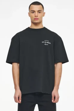 Pegador Tees|Wallace Oversized Tee Vintage Washed Black Ink