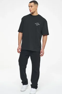 Pegador Tees|Wallace Oversized Tee Vintage Washed Black Ink