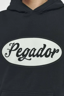 Pegador Hoodies|West Oversized Hoodie Vintage Washed Black Ink White