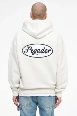 Pegador Hoodies|Zip Hoodies|West Oversized Sweat Jacket Vintage Washed Angels Cream