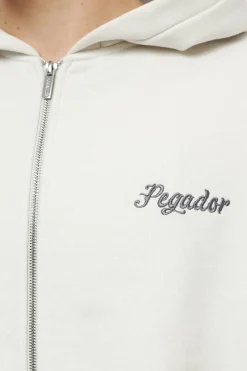 Pegador Hoodies|Zip Hoodies|West Oversized Sweat Jacket Vintage Washed Angels Cream