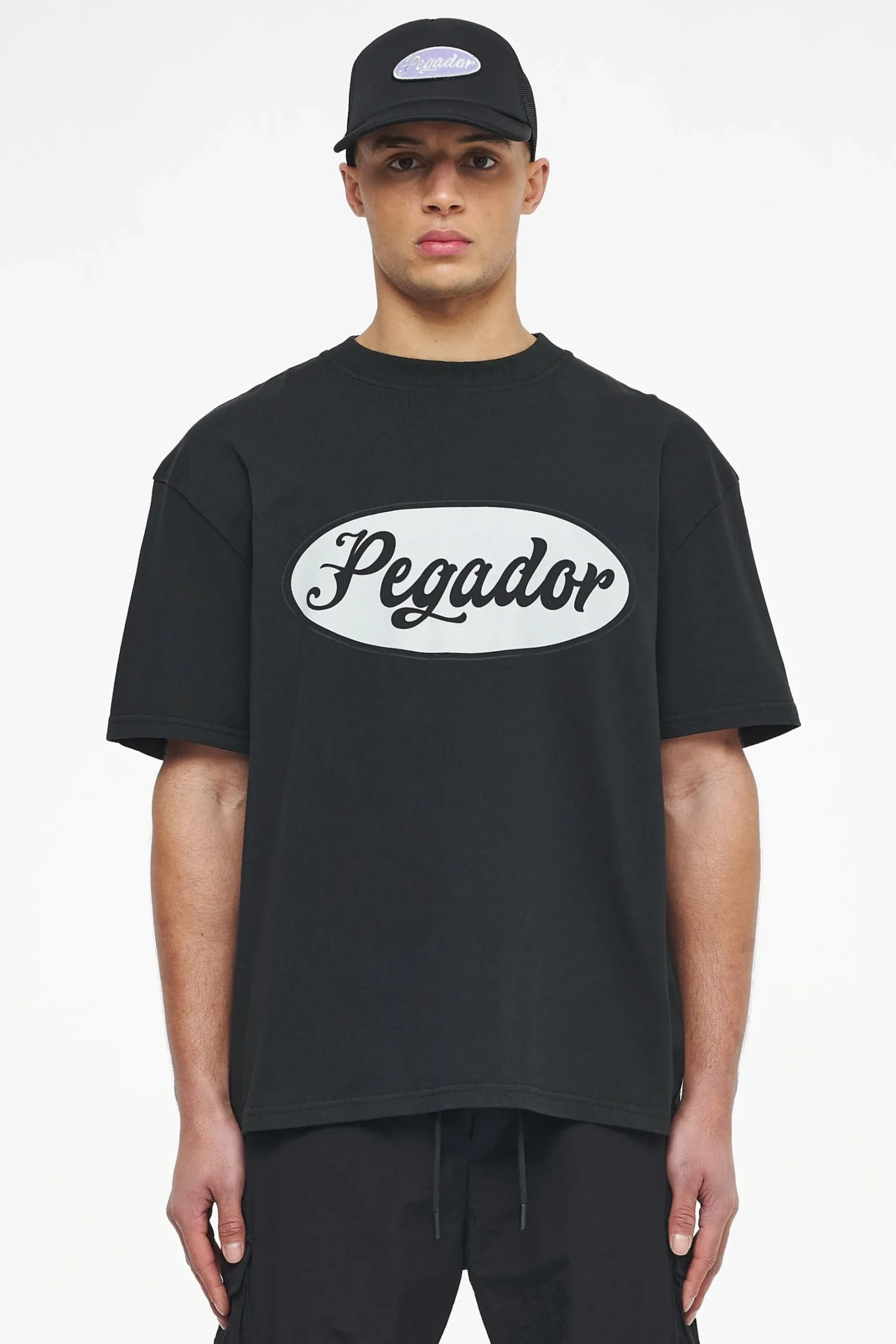 Pegador Tees|West Oversized Tee Vintage Washed Black Ink
