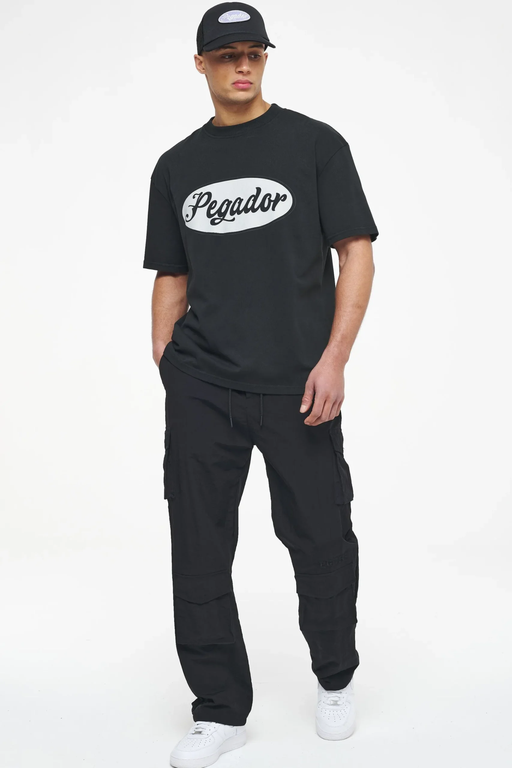 Pegador Tees|West Oversized Tee Vintage Washed Black Ink