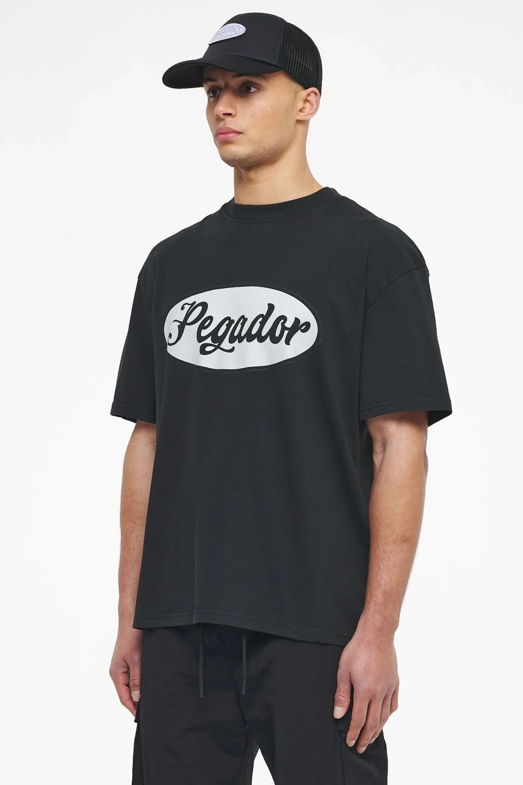 Pegador Tees|West Oversized Tee Vintage Washed Black Ink