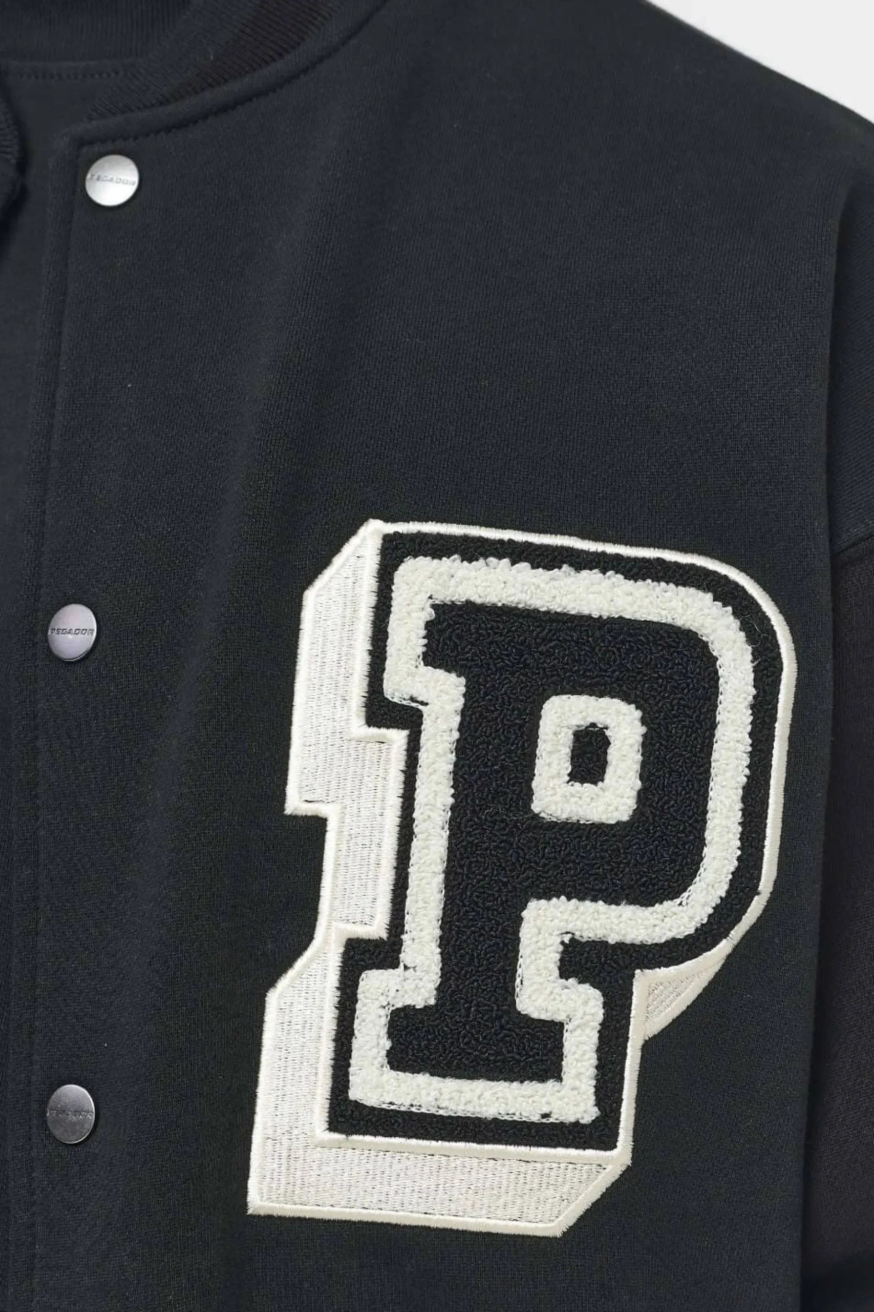 Pegador Jackets|Whitney Varsity Jacket Washed Black Ink Black