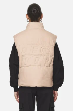Pegador Vests|Wilton Cropped Oversized Vest Safari Sand