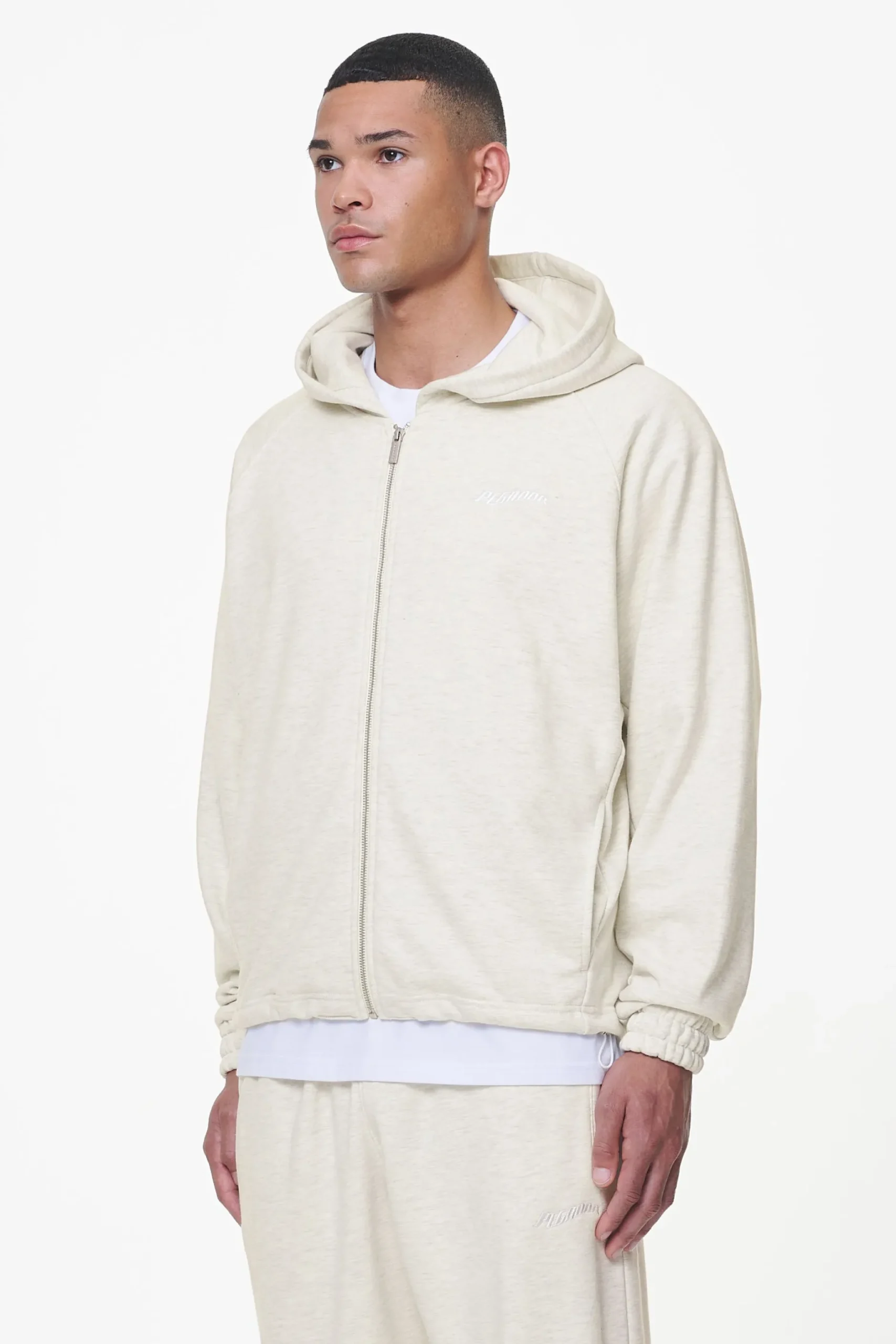 Pegador Hoodies|Zip Hoodies|Winds Terry Raglan Sweat Jacket Cream Melange