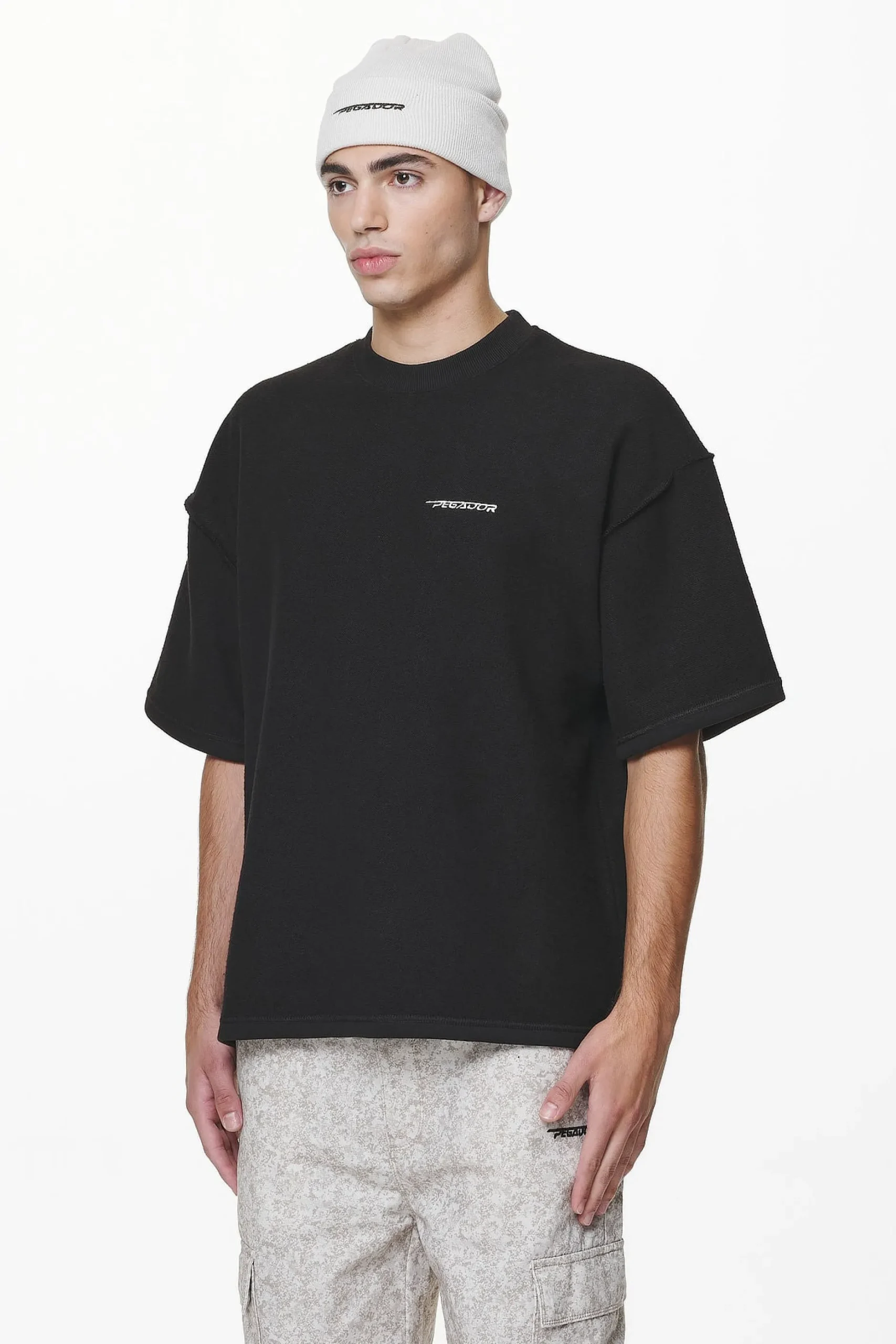 Pegador Tees|Wintor Inside Out Boxy Tee Black