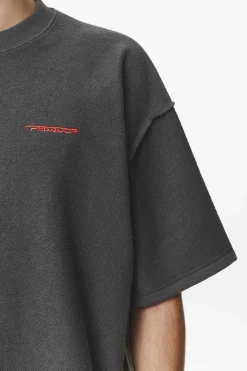 Pegador Tees|Wintor Inside Out Boxy Tee Washed Volcano Grey