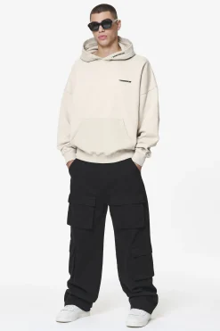Pegador Hoodies|Wintor Inside Out Terry Boxy Hoodie Washed Dust Cream