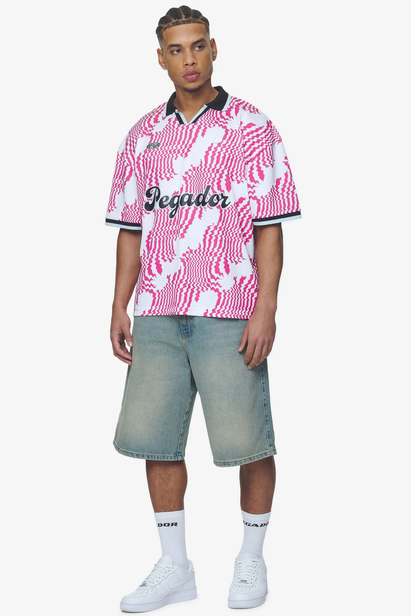 Pegador Tees|Worden Boxy Trikot White Pink