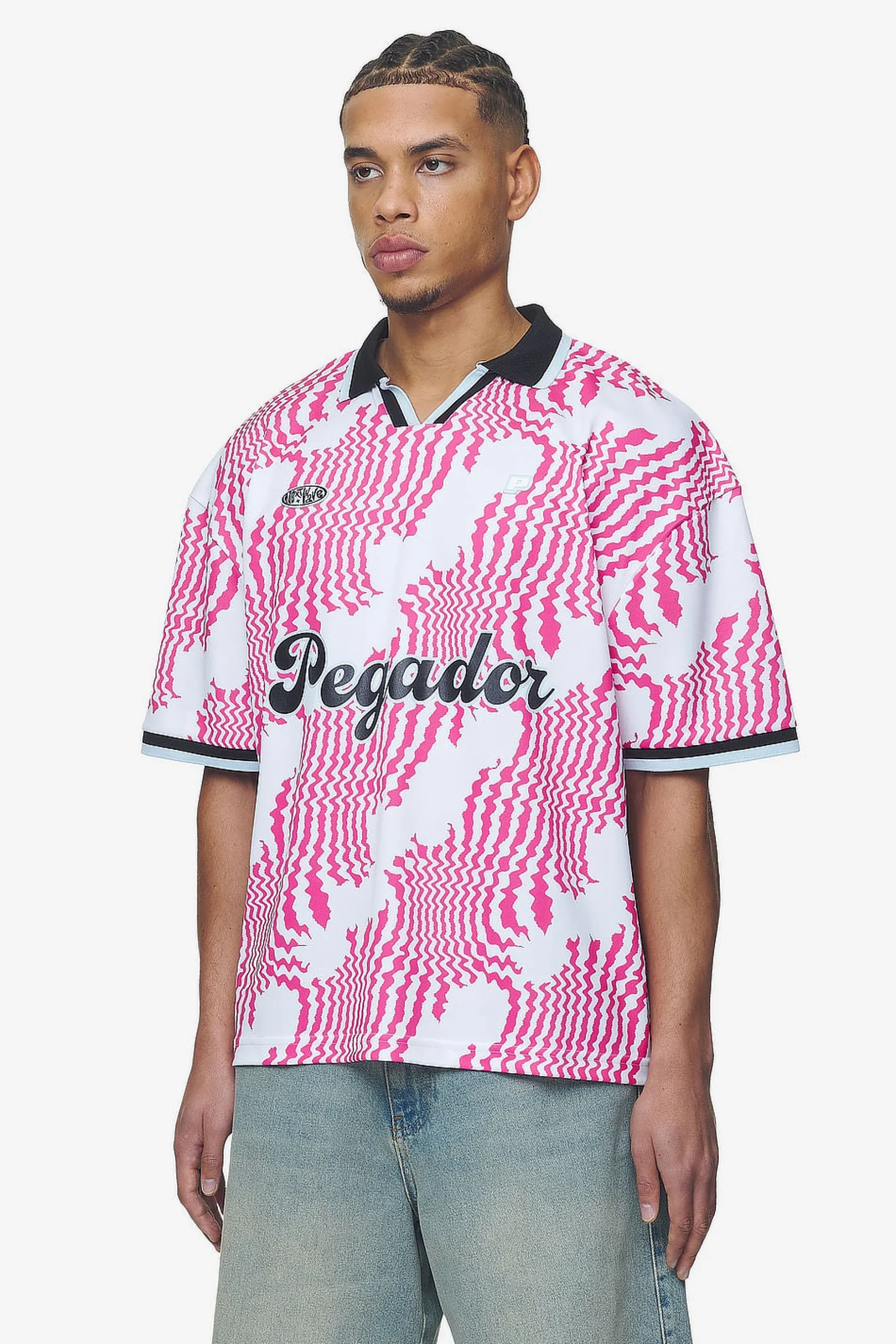 Pegador Tees|Worden Boxy Trikot White Pink