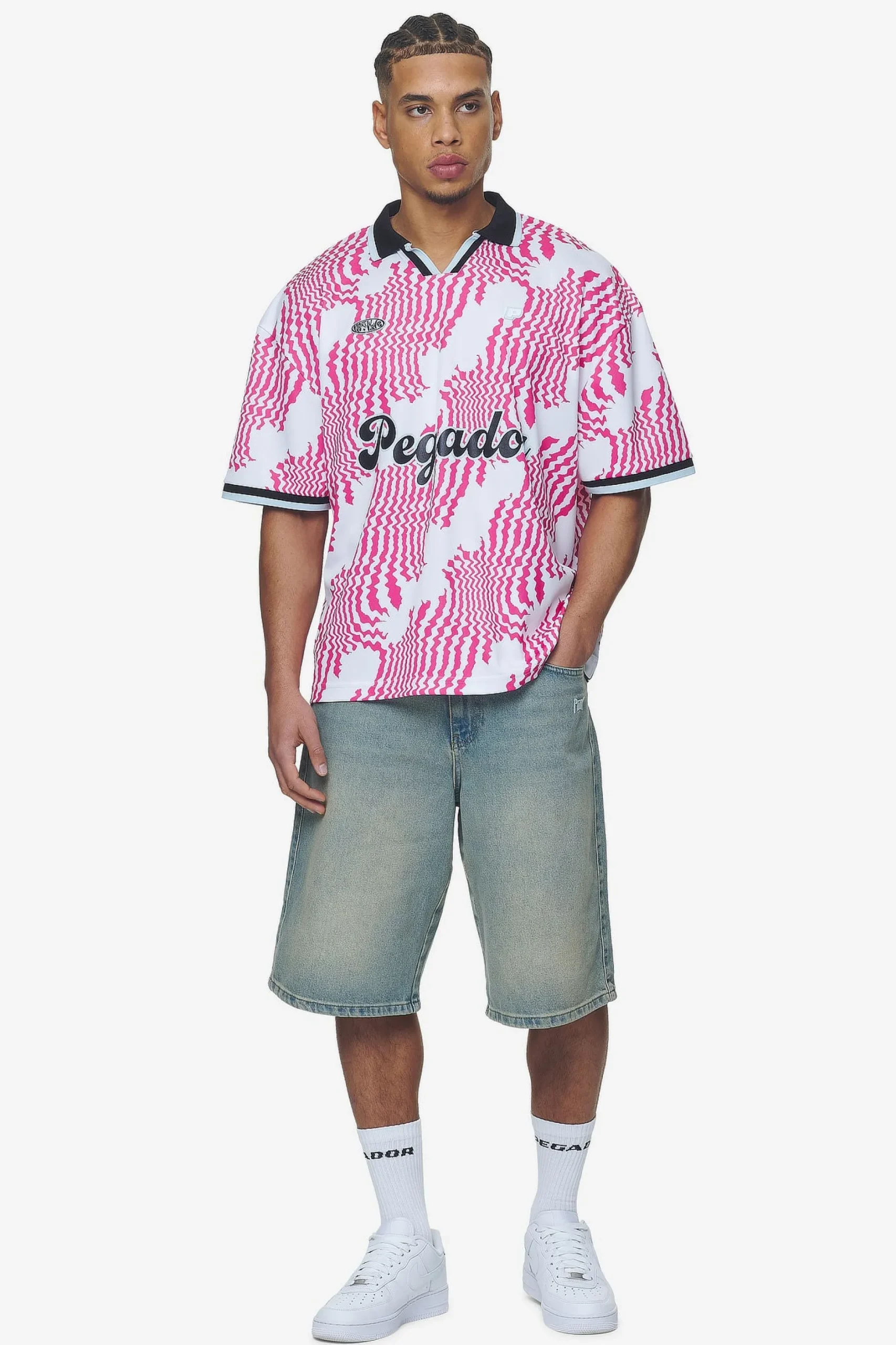 Pegador Tees|Worden Boxy Trikot White Pink
