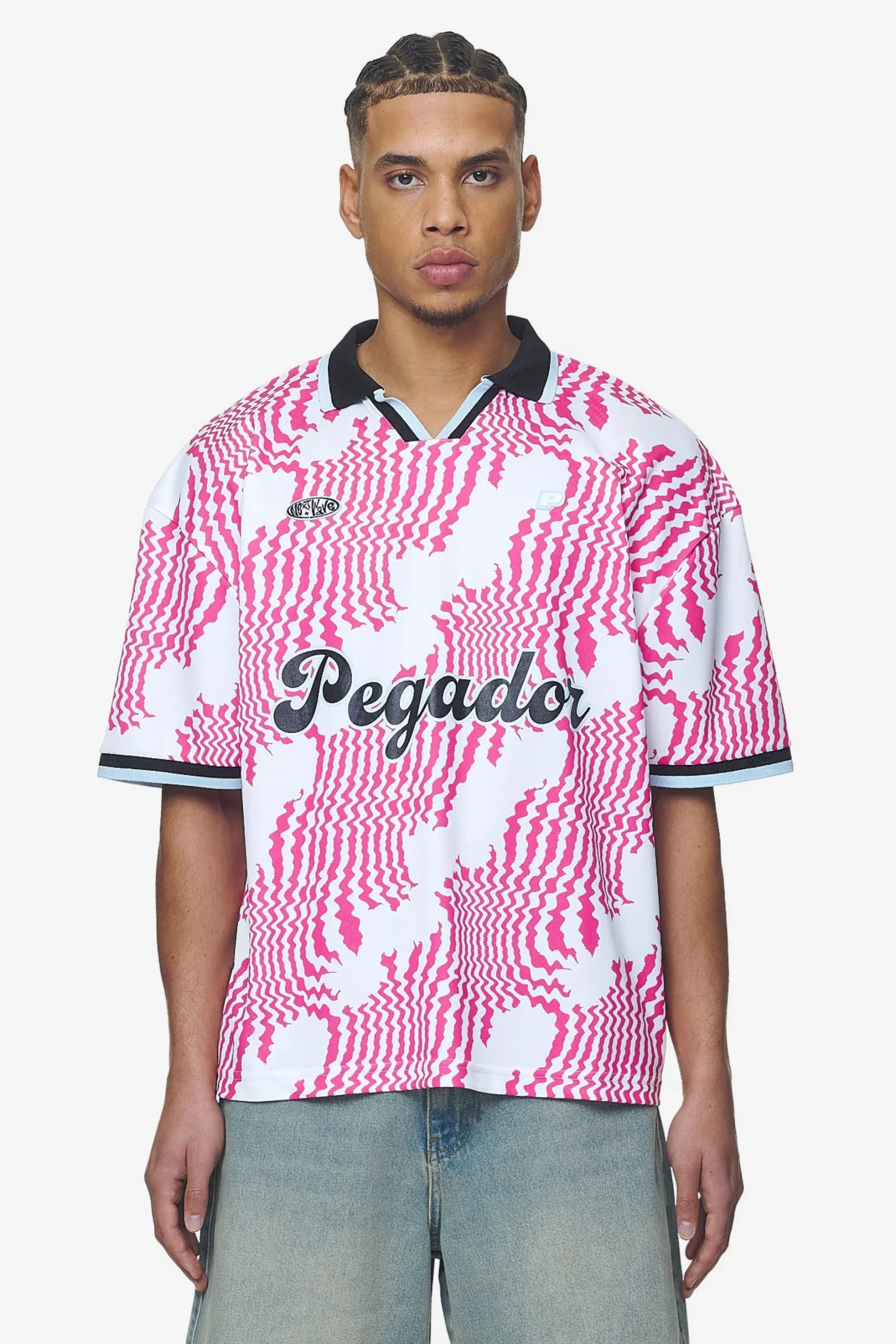 Pegador Tees|Worden Boxy Trikot White Pink