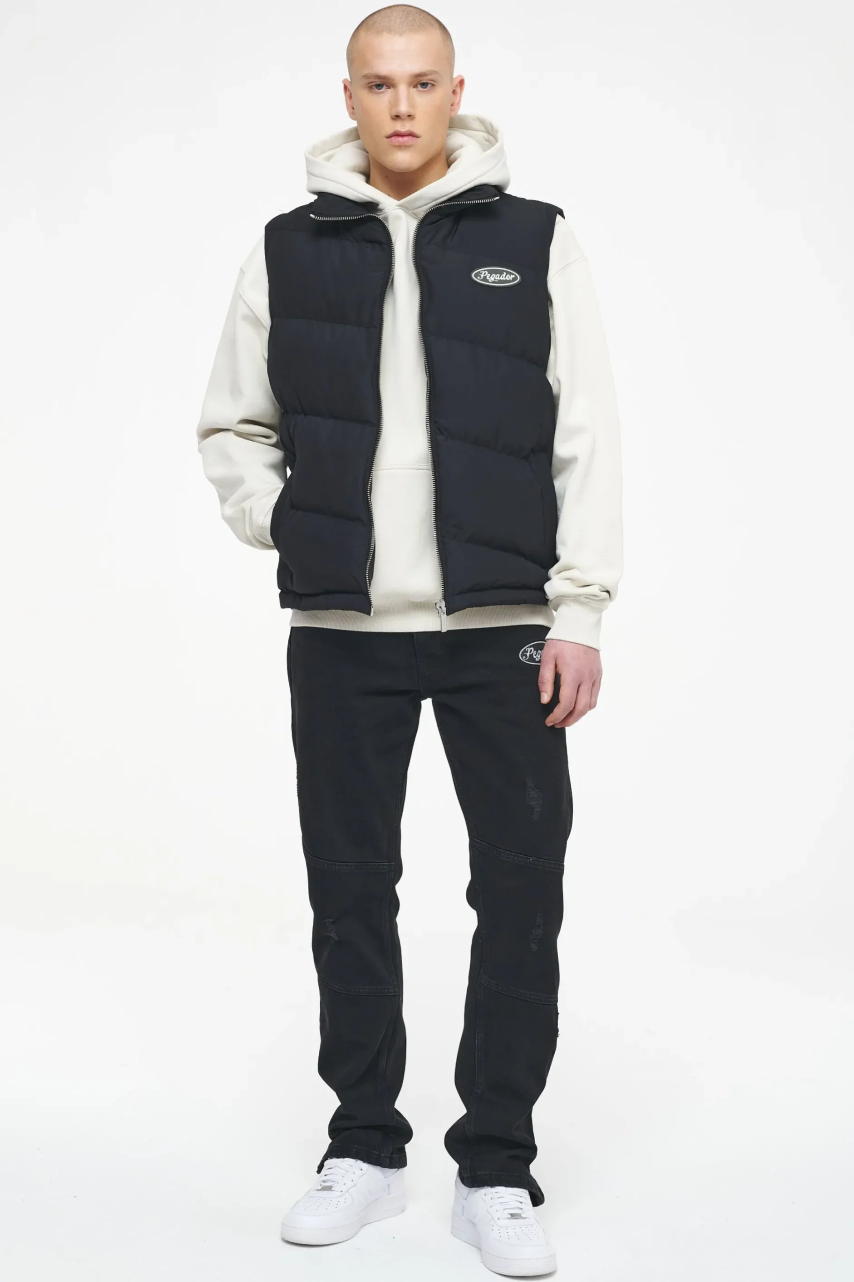 Pegador Vests|Yale Puffer Vest Black Ink