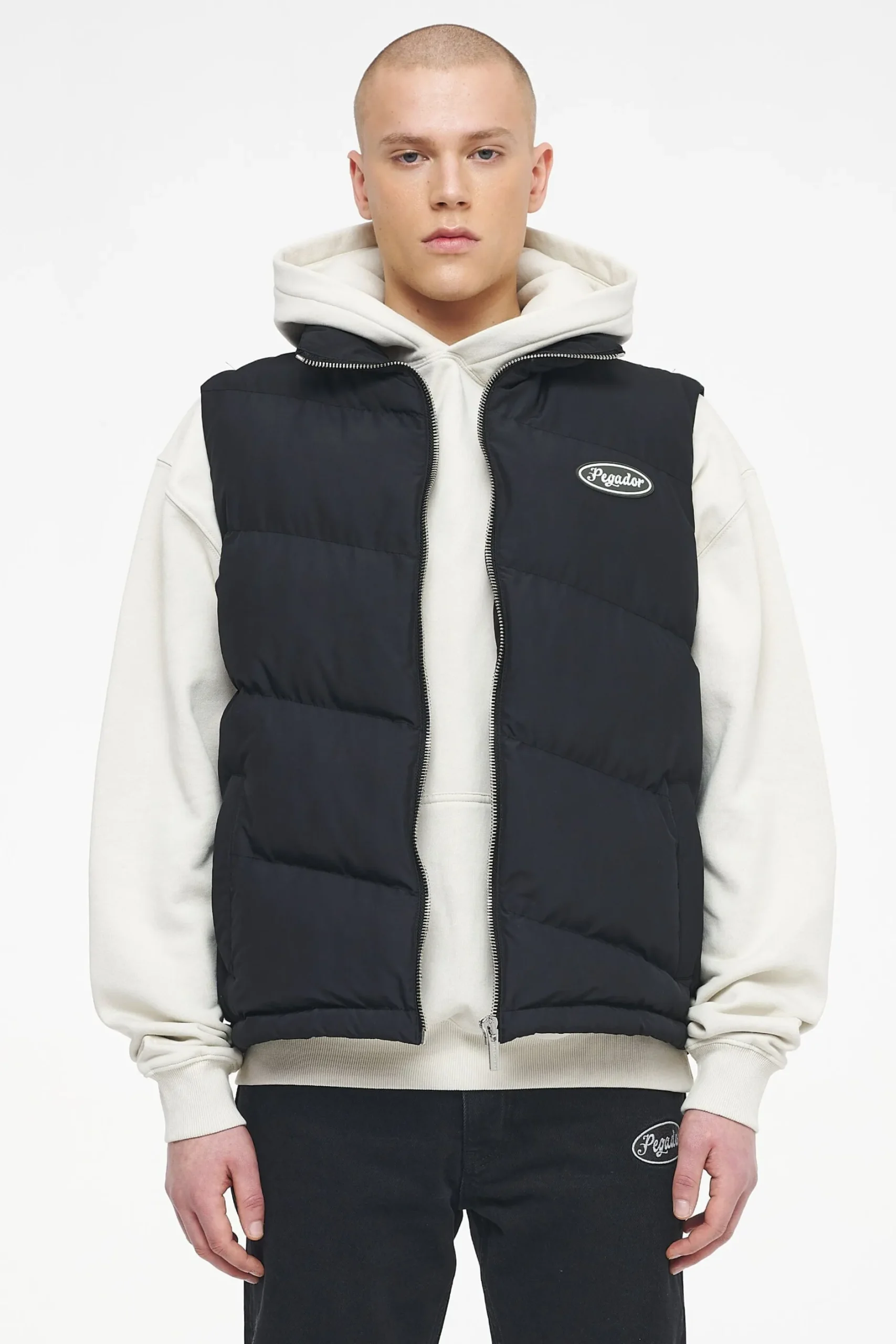 Pegador Vests|Yale Puffer Vest Black Ink