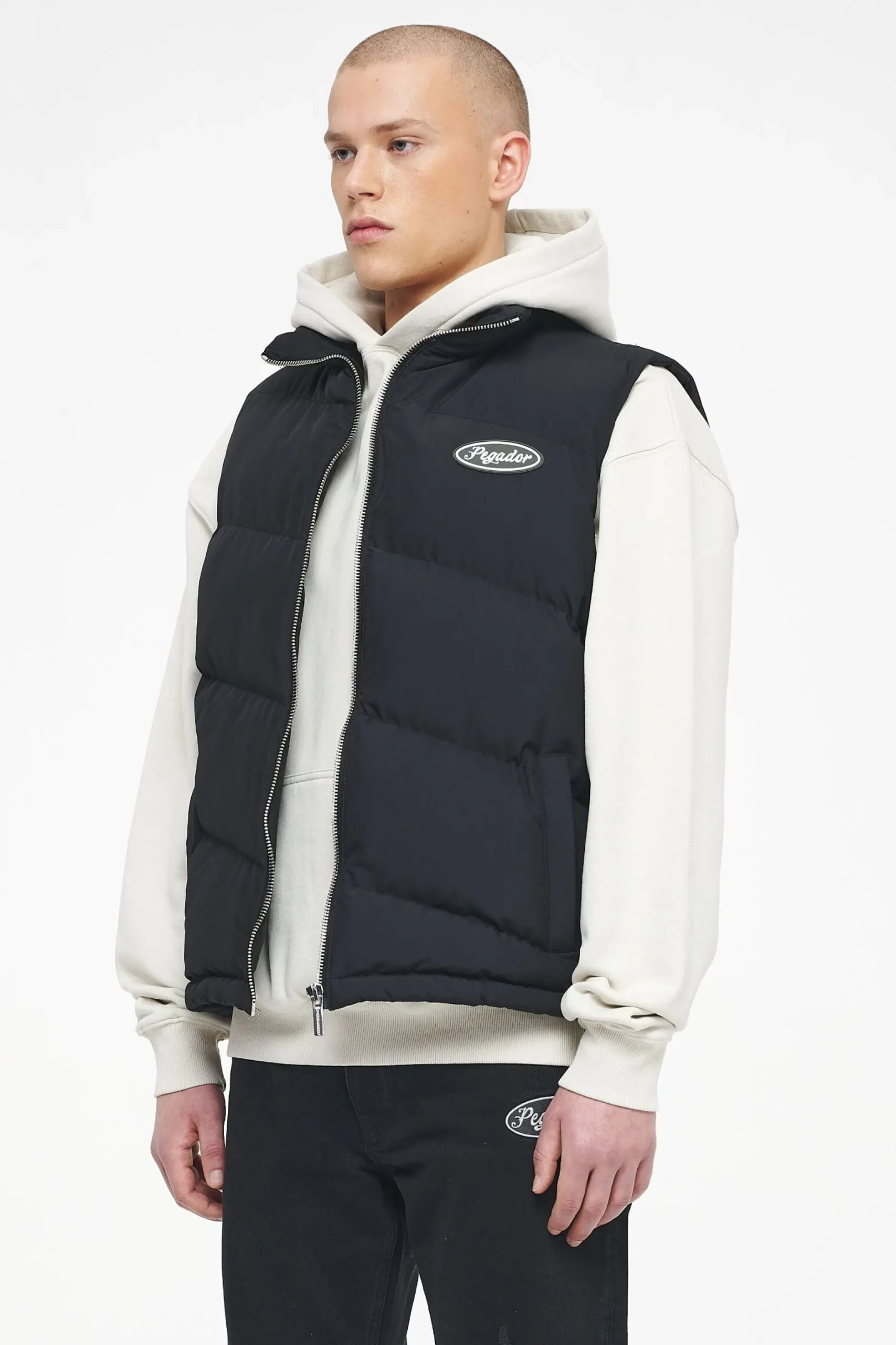 Pegador Vests|Yale Puffer Vest Black Ink