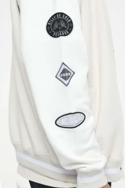 Pegador Jackets|Yardley Varsity Jacket Washed Angels Cream Bright White