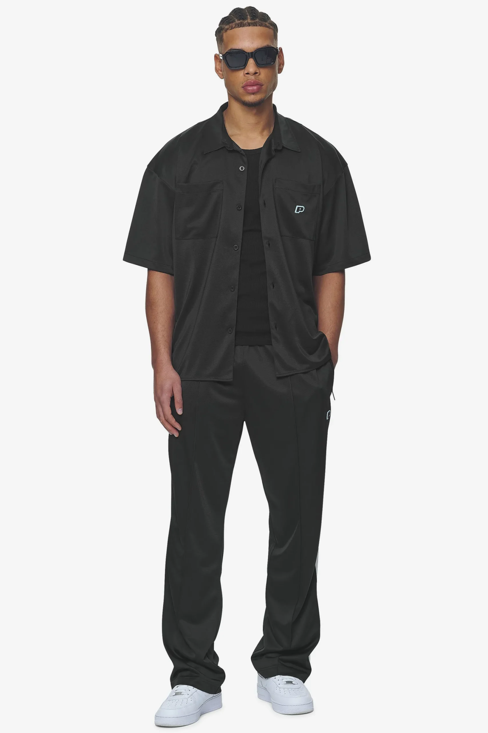 Pegador Shirts|Zeno Boxy Shirt Black Baby Blue