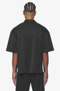 Pegador Shirts|Zeno Boxy Shirt Black Baby Blue