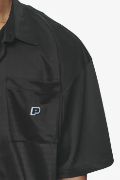 Pegador Shirts|Zeno Boxy Shirt Black Baby Blue