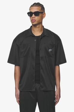 Pegador Shirts|Zeno Boxy Shirt Black Baby Blue
