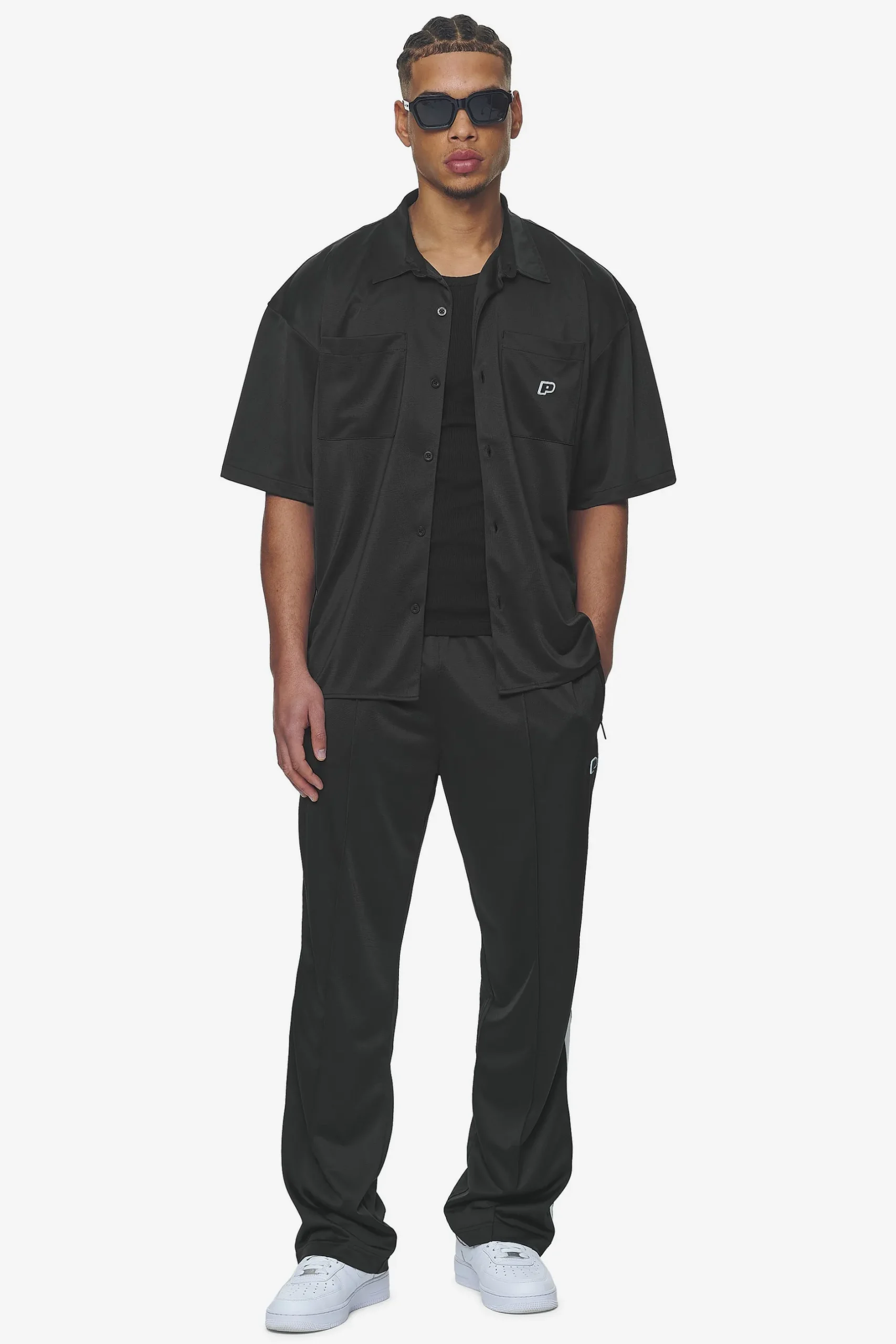 Pegador Pants & Joggers|Zeno Track Pants Black Baby Blue