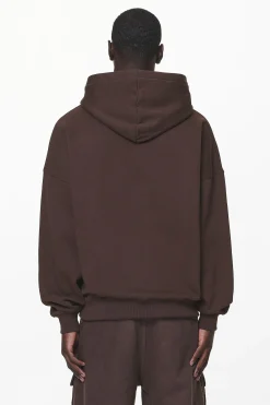 Pegador Hoodies|Zero Boxy Hoodie Washed Oak Brown